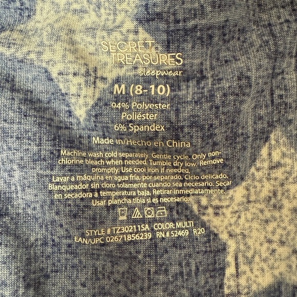 Secret Treasures Women's Sz M 8/10 Warm Weather Sleepwear 2 Piece Set - Picture 6 of 7